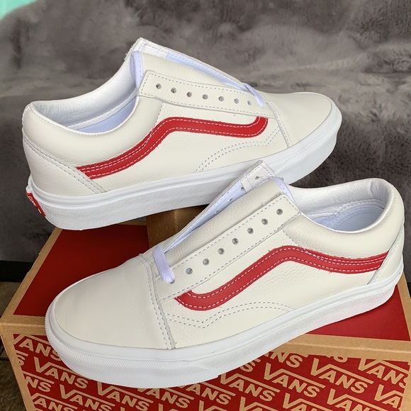 VANS OLD SKOOL LEATHER POP Trwht/Chili Pepper WMNS - Picture 8 of 14